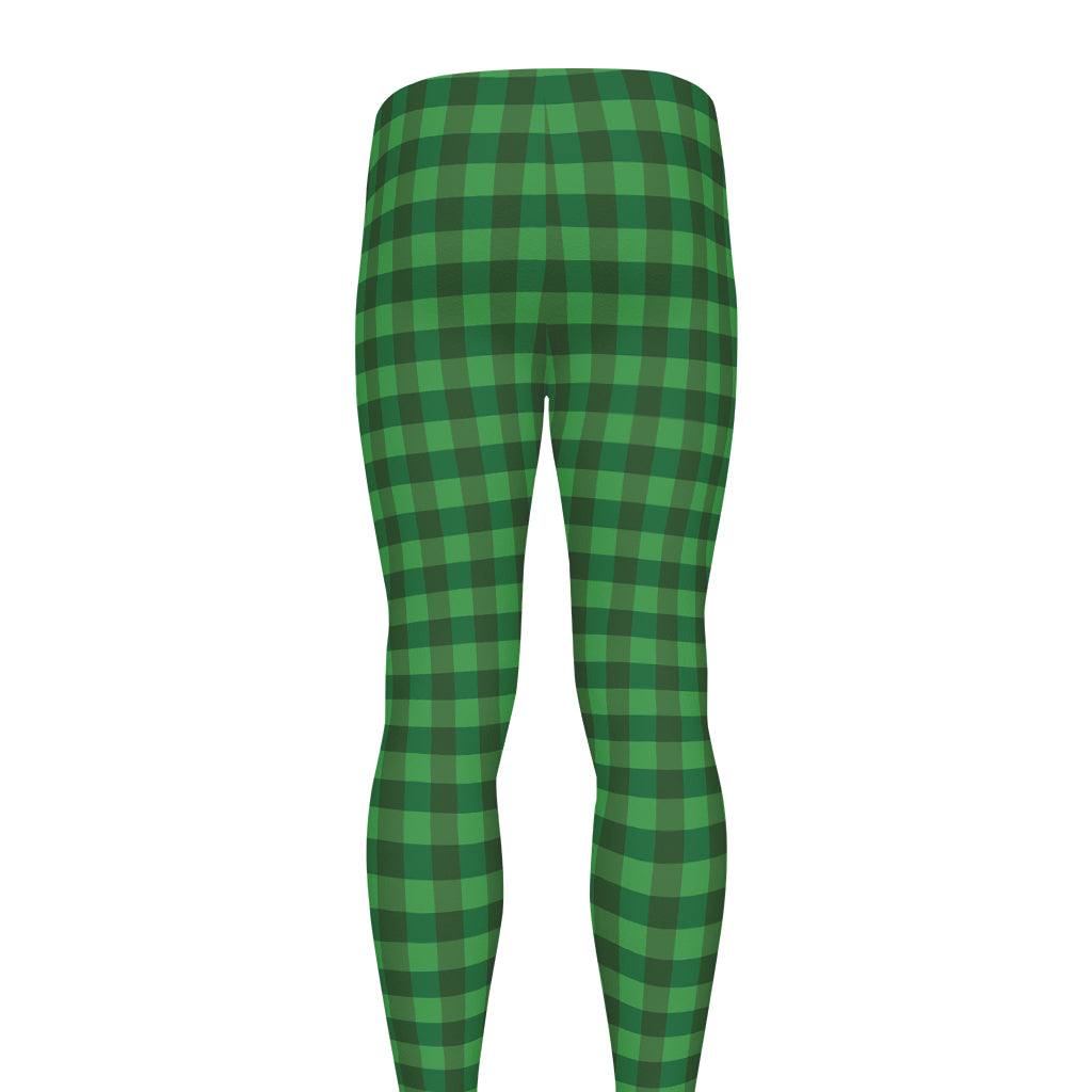 Green Tartan Saint Patrick's Day Print Men's leggings