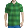 Green Tartan Saint Patrick's Day Print Men's Polo Shirt
