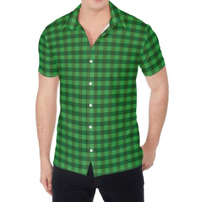 Green Tartan Saint Patrick's Day Print Men's Shirt
