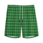 Green Tartan Saint Patrick's Day Print Men's Sports Shorts