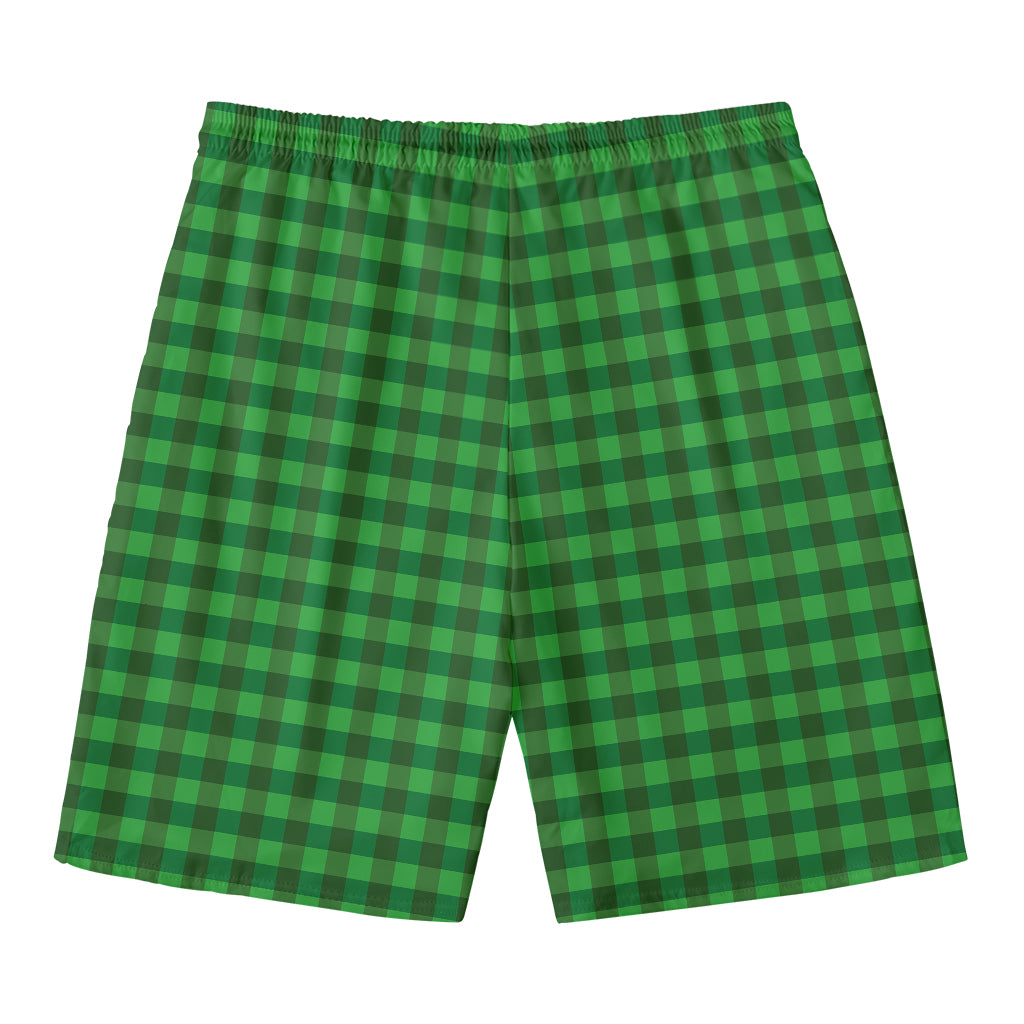 Green Tartan Saint Patrick's Day Print Men's Swim Trunks