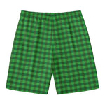 Green Tartan Saint Patrick's Day Print Men's Swim Trunks