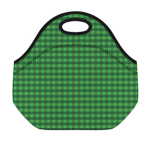 Green Tartan Saint Patrick's Day Print Neoprene Lunch Bag