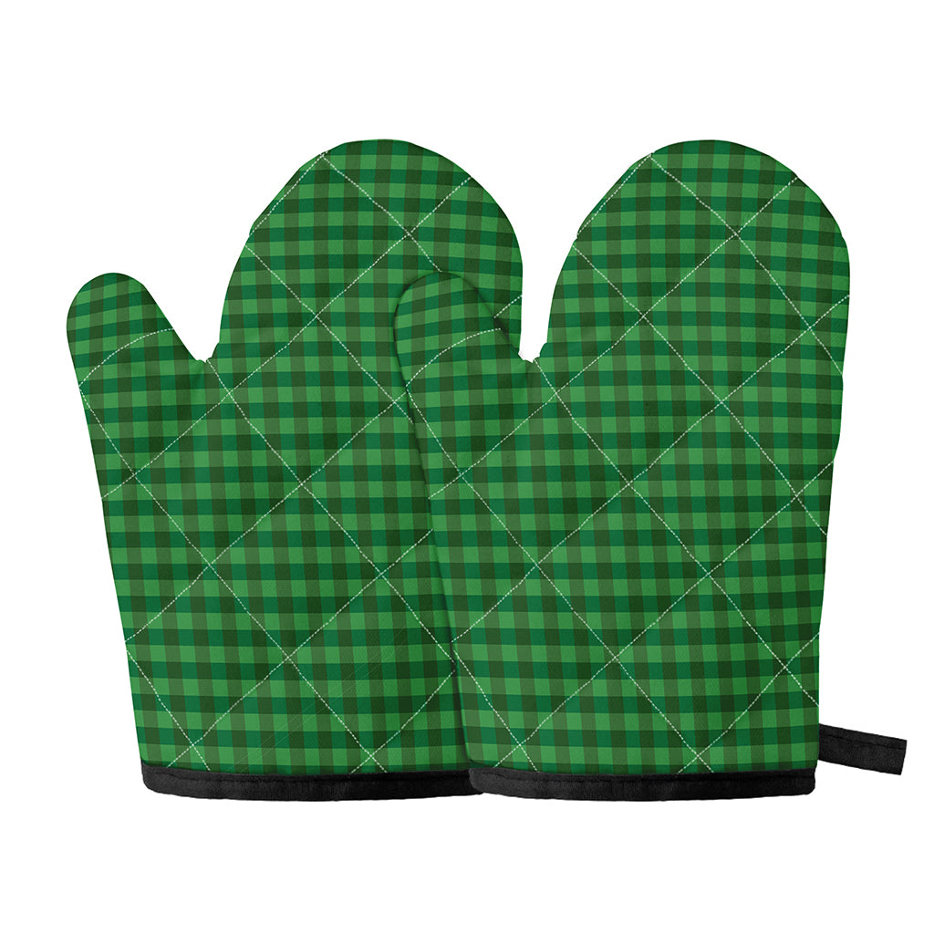 Green Tartan Saint Patrick's Day Print Oven Mitts
