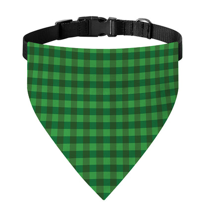 Green Tartan Saint Patrick's Day Print Over The Collar Dog Bandana