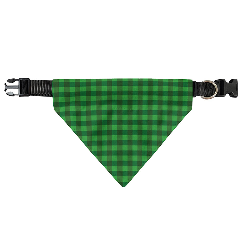 Green Tartan Saint Patrick's Day Print Over The Collar Dog Bandana