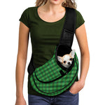 Green Tartan Saint Patrick's Day Print Pet Sling Carrier