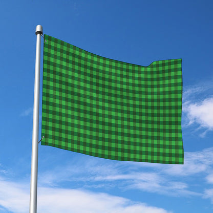 Green Tartan Saint Patrick's Day Print Polyester Flag