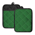 Green Tartan Saint Patrick's Day Print Pot Holders With Pocket