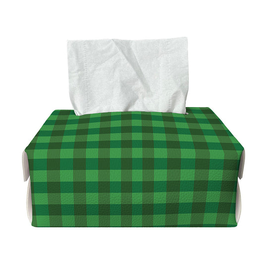 Green Tartan Saint Patrick's Day Print Rectangle Tissue Box Cover
