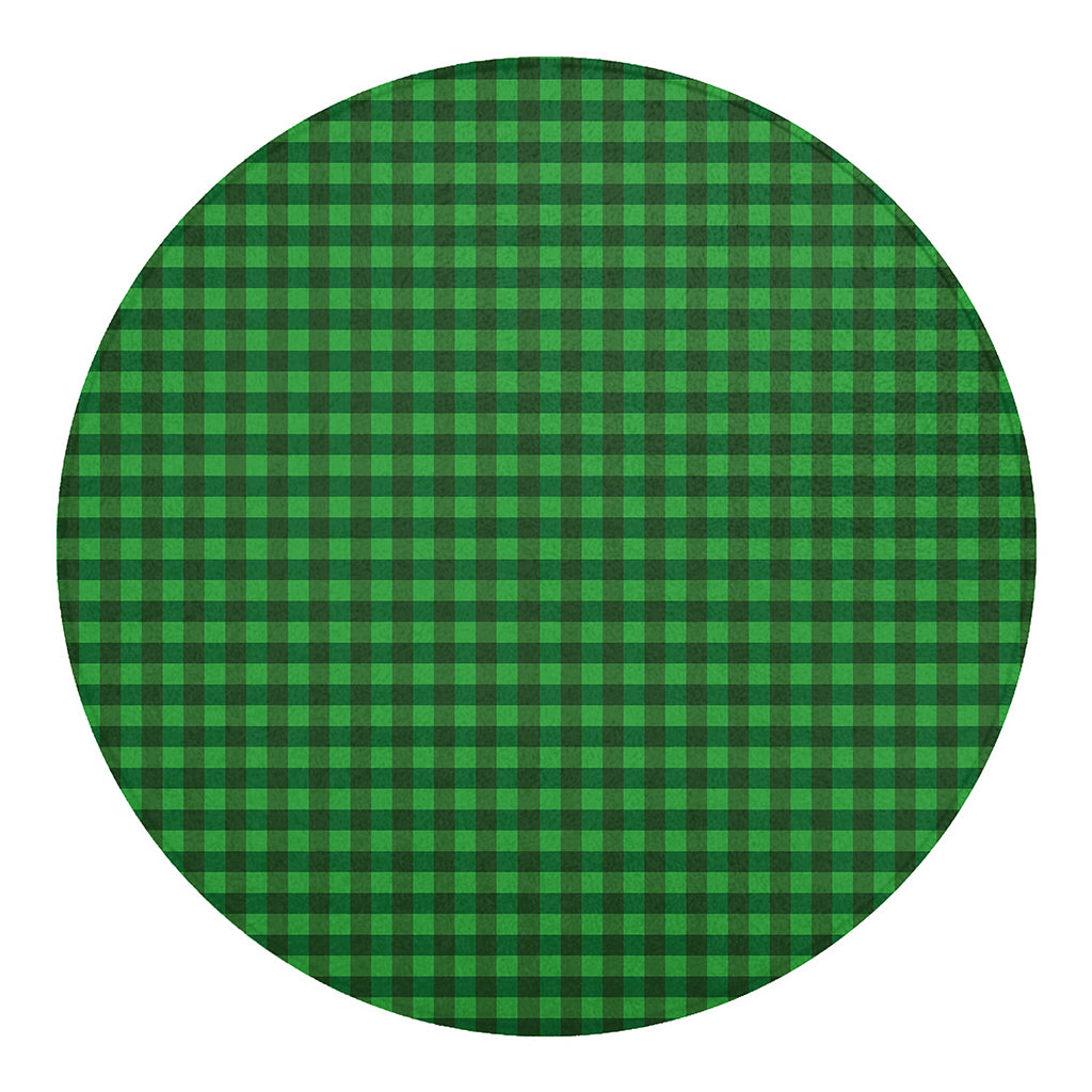Green Tartan Saint Patrick's Day Print Round Blanket