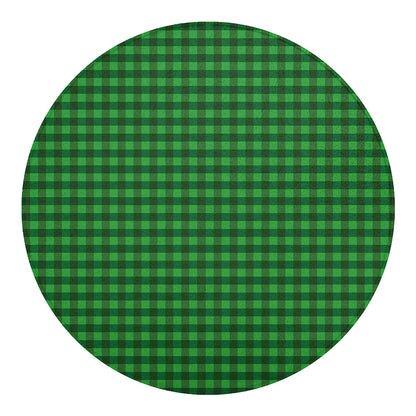 Green Tartan Saint Patrick's Day Print Round Blanket