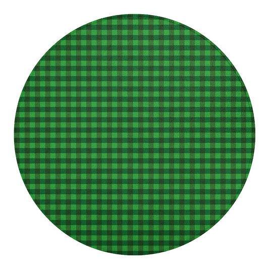 Green Tartan Saint Patrick's Day Print Round Blanket