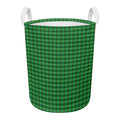 Green Tartan Saint Patrick's Day Print Round Laundry Basket
