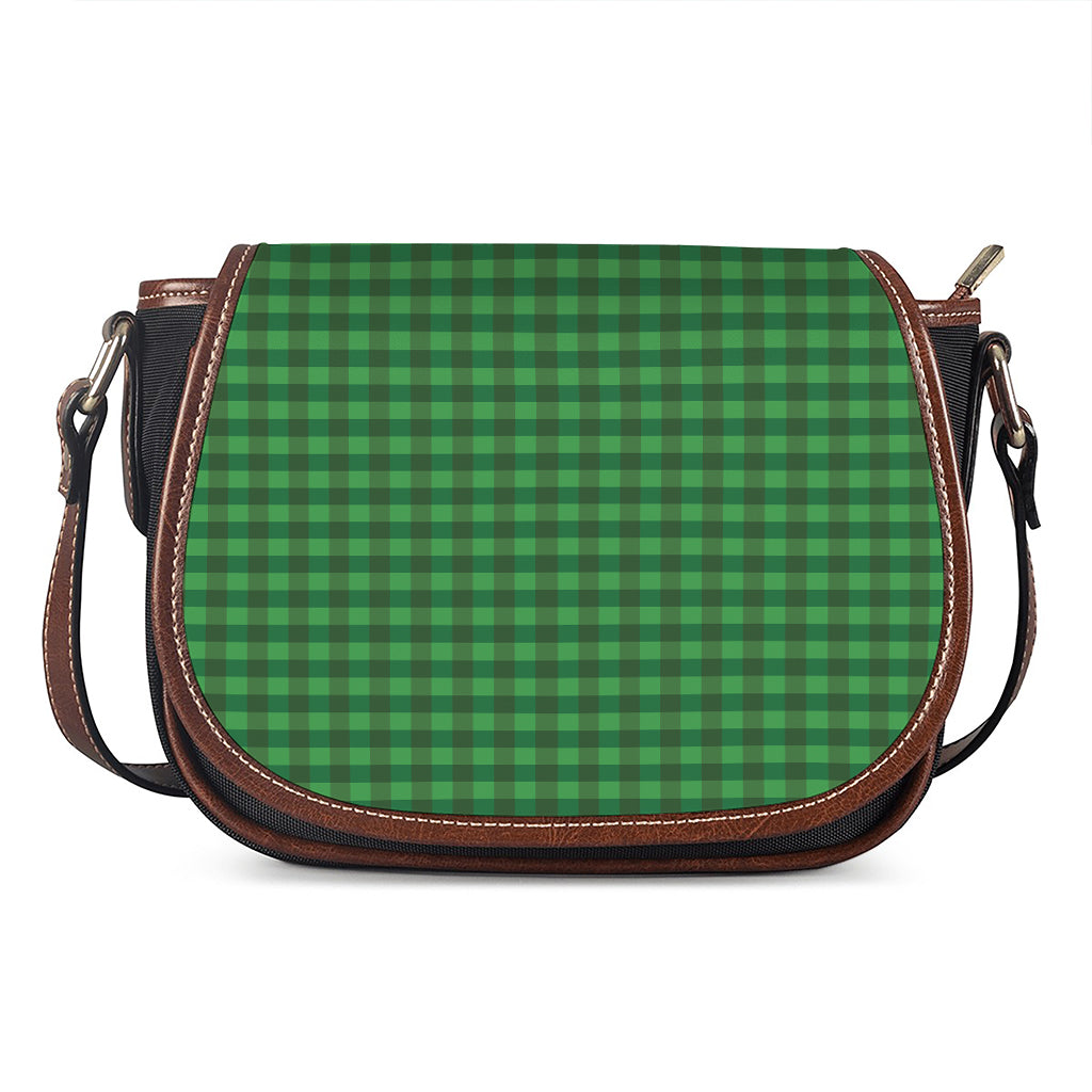 Green Tartan Saint Patrick's Day Print Saddle Bag