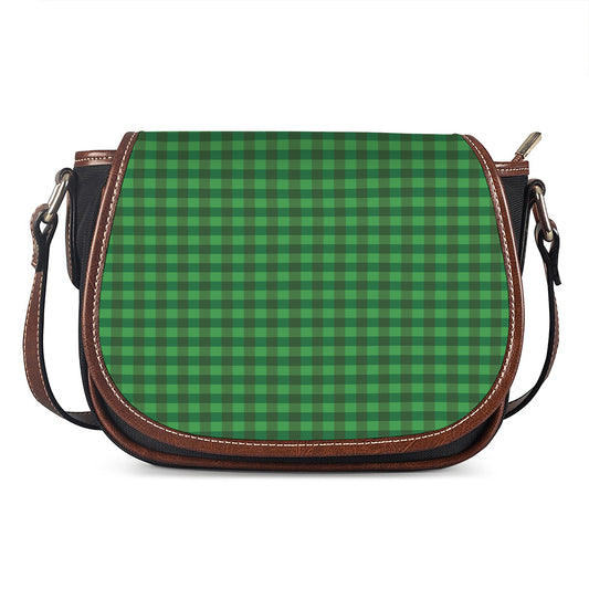 Green Tartan Saint Patrick's Day Print Saddle Bag