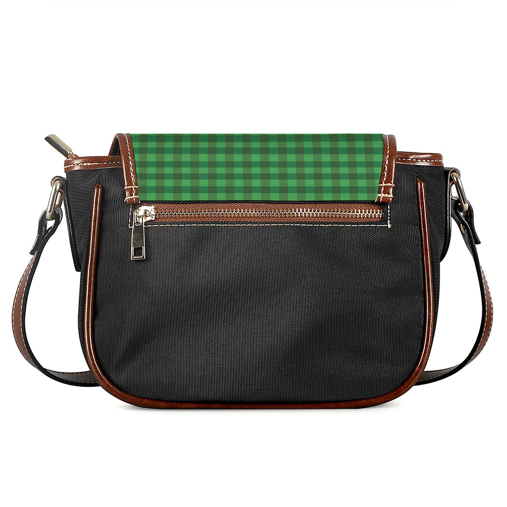 Green Tartan Saint Patrick's Day Print Saddle Bag