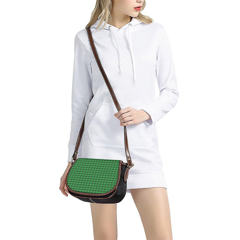 Green Tartan Saint Patrick's Day Print Saddle Bag