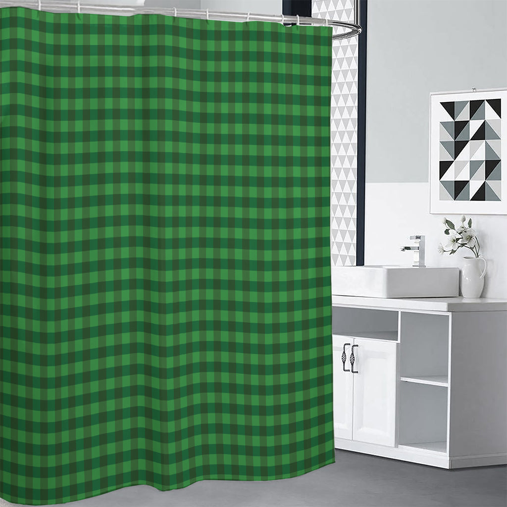 Green Tartan Saint Patrick's Day Print Shower Curtain