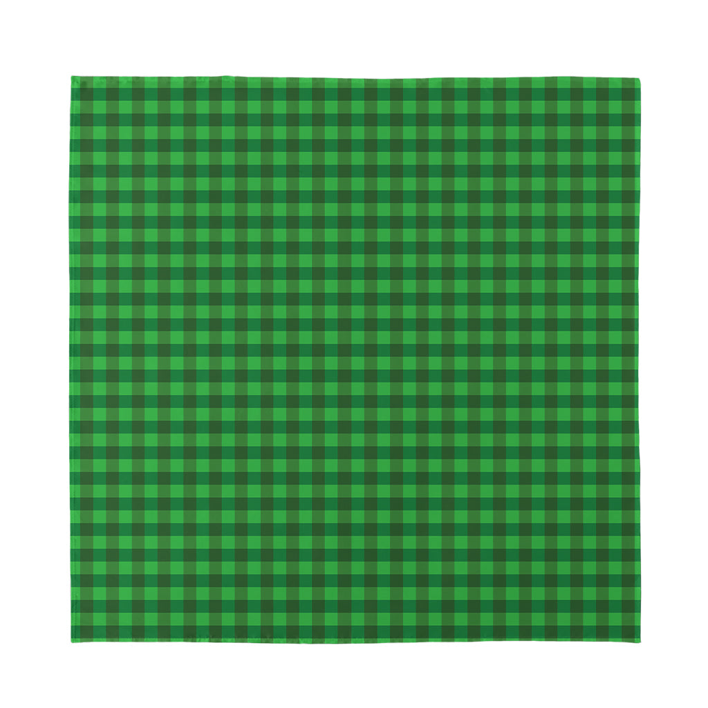 Green Tartan Saint Patrick's Day Print Silk Bandana