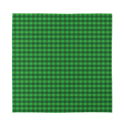 Green Tartan Saint Patrick's Day Print Silk Bandana