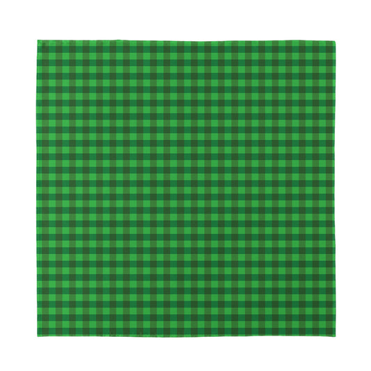 Green Tartan Saint Patrick's Day Print Silk Bandana