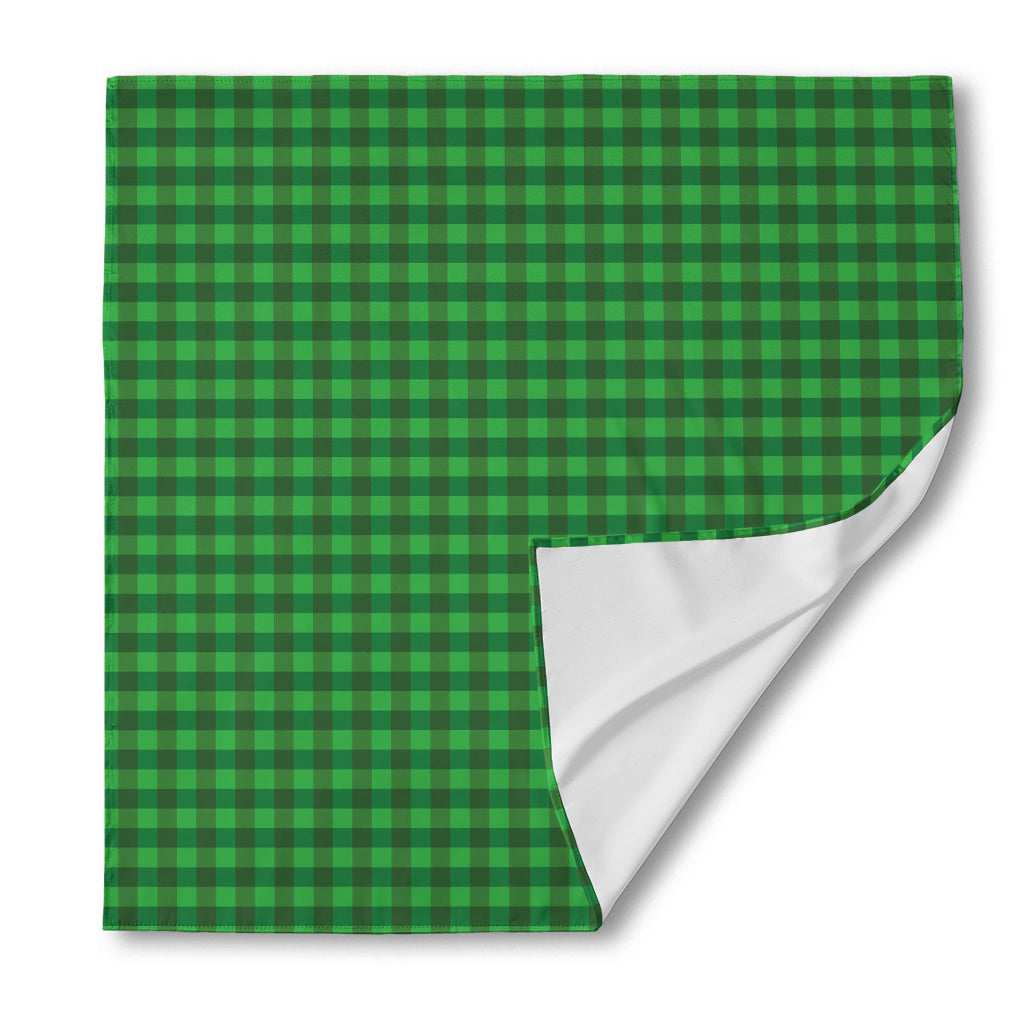 Green Tartan Saint Patrick's Day Print Silk Bandana