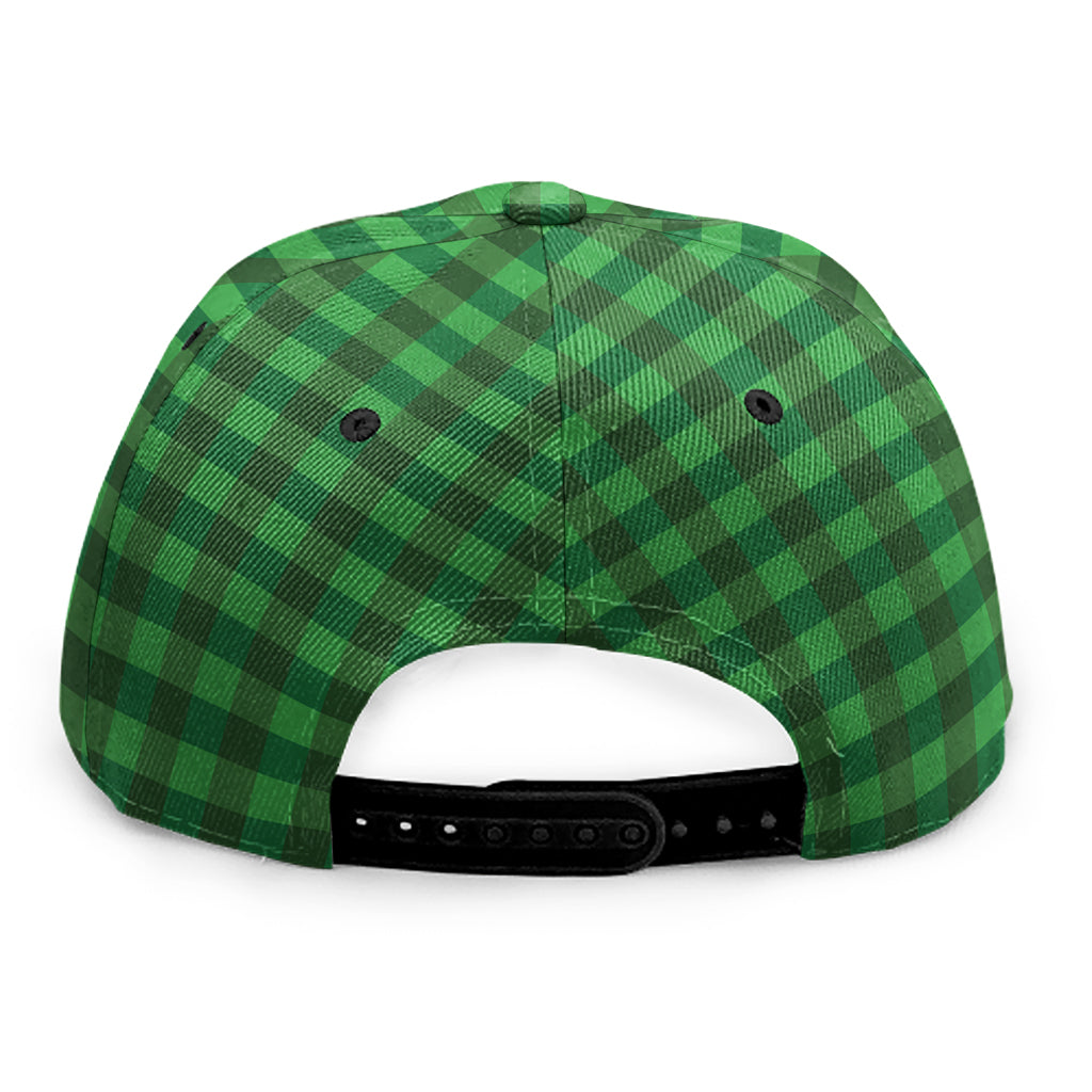 Green Tartan Saint Patrick's Day Print Snapback Cap
