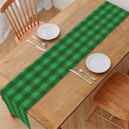 Green Tartan Saint Patrick's Day Print Table Runner