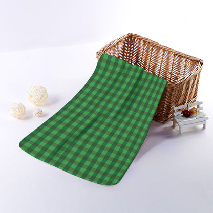 Green Tartan Saint Patrick's Day Print Towel