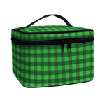 Green Tartan Saint Patrick's Day Print Travel Makeup Bag