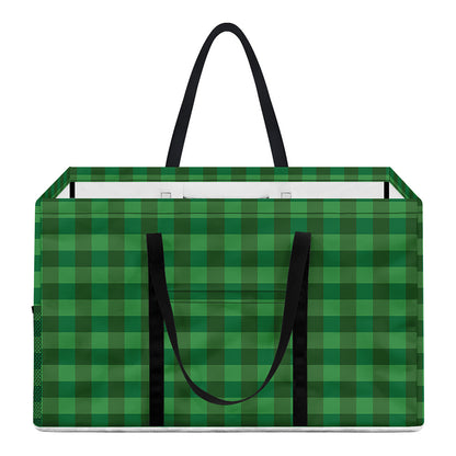 Green Tartan Saint Patrick's Day Print Utility Tote Bag