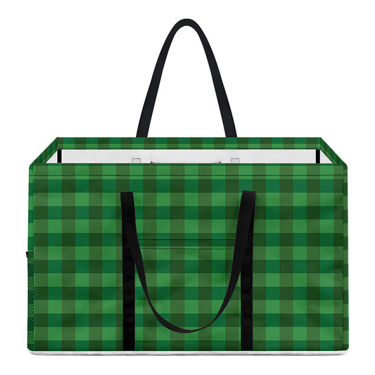 Green Tartan Saint Patrick's Day Print Utility Tote Bag