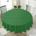 Green Tartan Saint Patrick's Day Print Waterproof Round Tablecloth