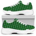 Green Tartan Saint Patrick's Day Print White Chunky Shoes