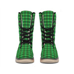 Green Tartan Saint Patrick's Day Print Winter Boots