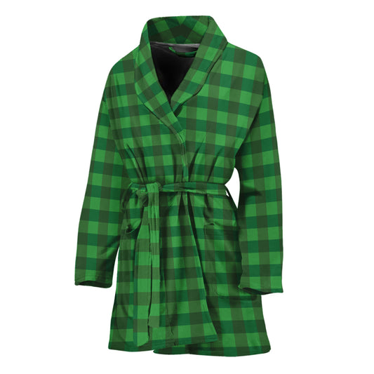 Green Tartan Saint Patrick's Day Print Women's Bathrobe
