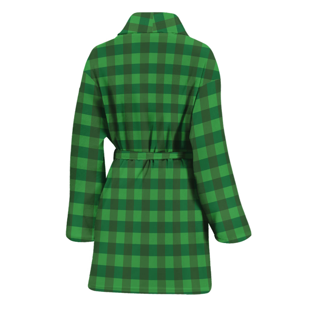 Green Tartan Saint Patrick's Day Print Women's Bathrobe