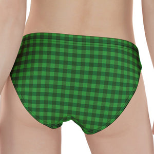 Green Tartan Saint Patrick's Day Print Women's Panties