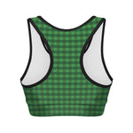 Green Tartan Saint Patrick's Day Print Women's Sports Bra