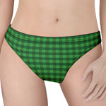 Green Tartan Saint Patrick's Day Print Women's Thong