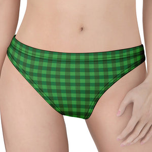 Green Tartan Saint Patrick's Day Print Women's Thong