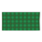 Green Tartan St. Patrick's Day Print Beach Towel