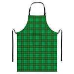 Green Tartan St. Patrick's Day Print Bib Apron With Pocket