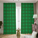 Green Tartan St. Patrick's Day Print Blackout Pencil Pleat Curtains