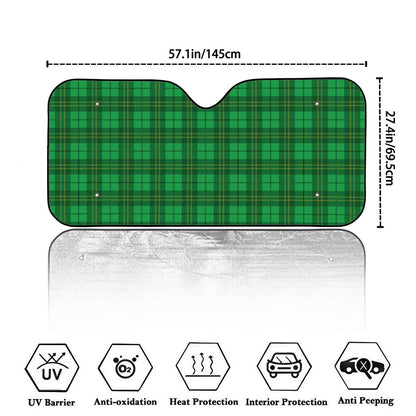 Green Tartan St. Patrick's Day Print Car Windshield Sun Shade