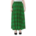 Green Tartan St. Patrick's Day Print Chiffon Maxi Skirt
