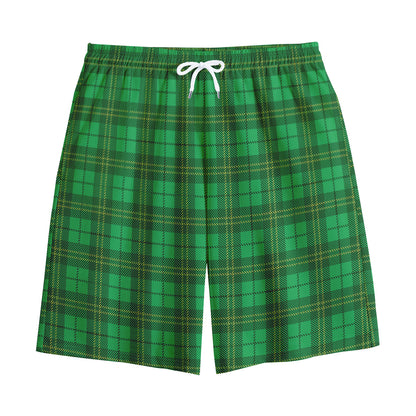 Green Tartan St. Patrick's Day Print Cotton Shorts
