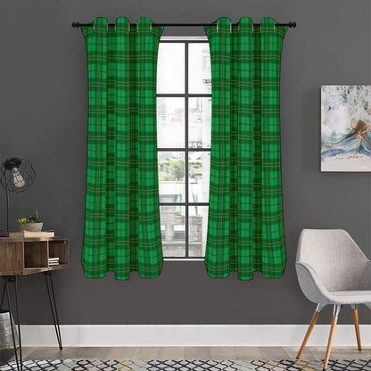 Green Tartan St. Patrick's Day Print Curtain