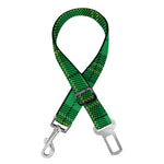 Green Tartan St. Patrick's Day Print Dog Seat Belt
